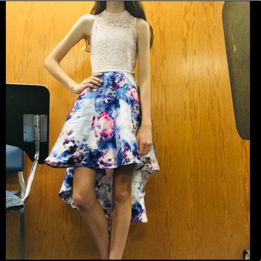 Girls floral high low dress